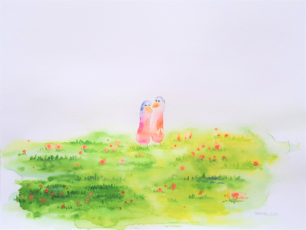 I feel spring in my heart / Watercolor / Paper / 24x32