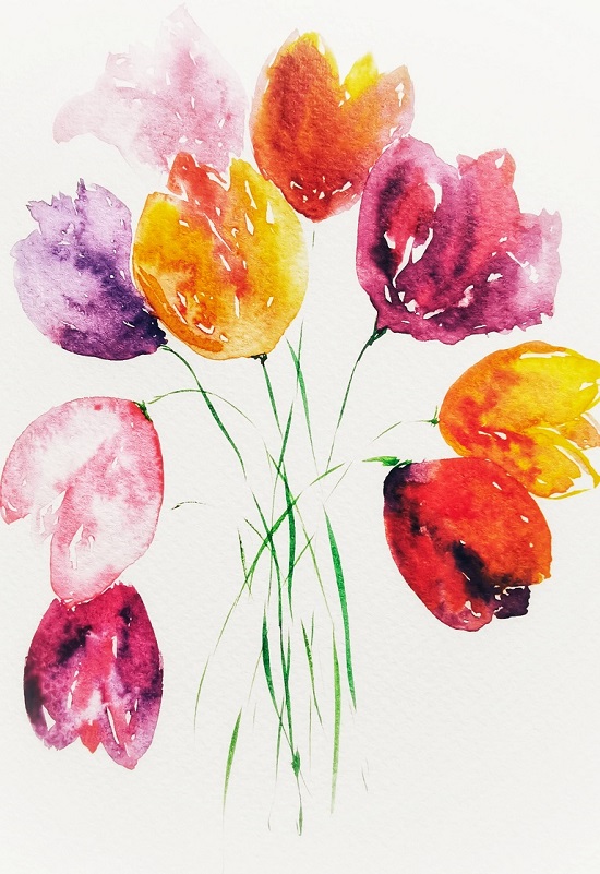 Tulips / Watercolor / Paper / 24x32