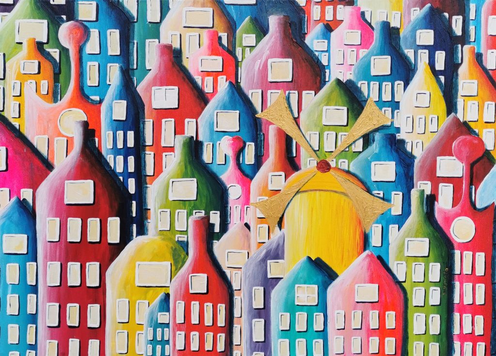 Houses in color / Acrylic / Canvas / 50x70cm
